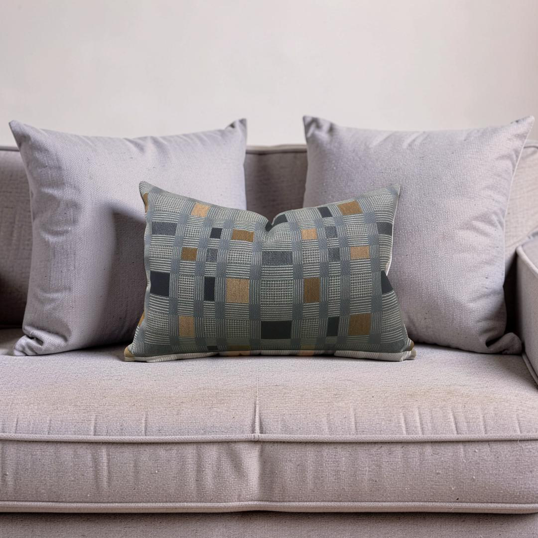 Lumbar Pillow Rubix Vintage Denim 12x18" Knife Edge Cover