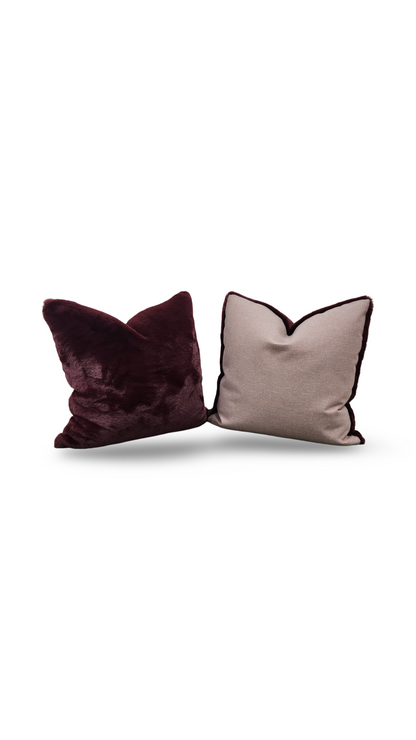 Faux Fur Decorative Pillow Dame Jane Port 20x20" Knife Edge Cover