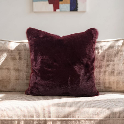 Faux Fur Decorative Pillow Dame Jane Port 20x20" Knife Edge Cover