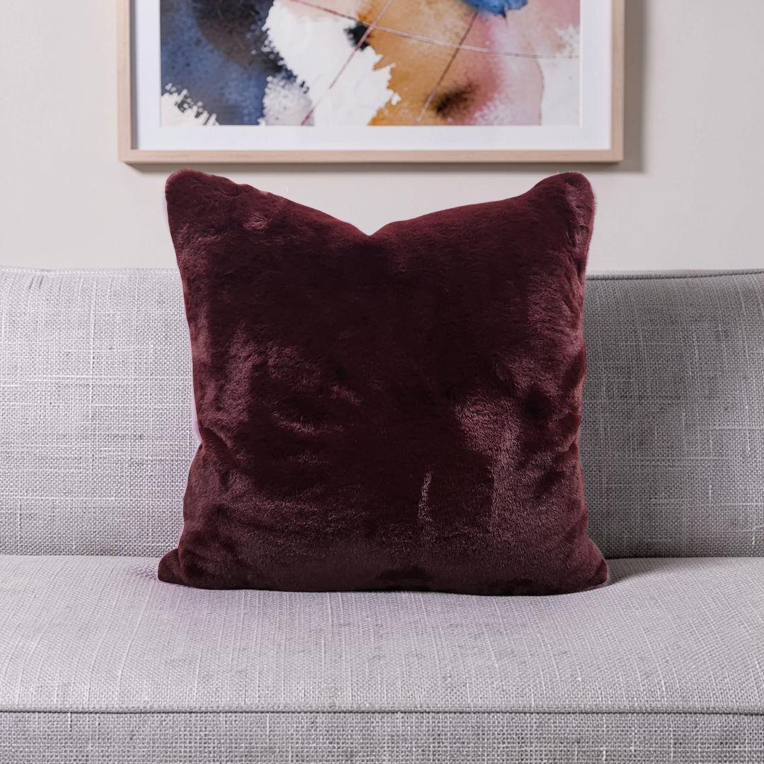 Faux Fur Decorative Pillow Dame Jane Port 20x20" Knife Edge Cover