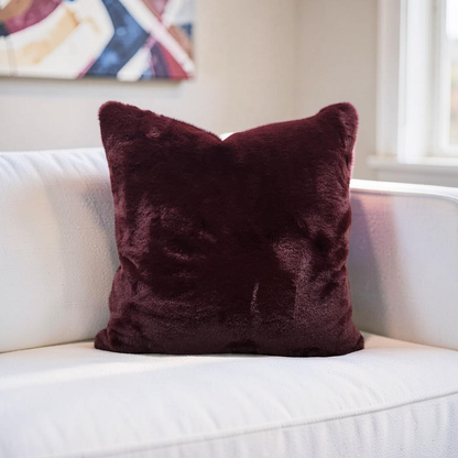 Faux Fur Decorative Pillow Dame Jane Port 20x20" Knife Edge Cover