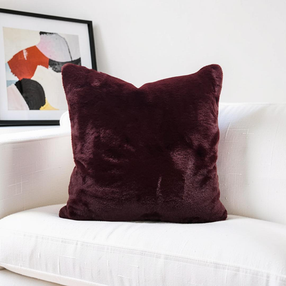 Faux Fur Decorative Pillow Dame Jane Port 20x20" Knife Edge Cover