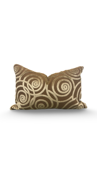 Luxury Pillow Swing Velvet Bronze 12x18" Knife Edge Decorative Lumbar Pillow