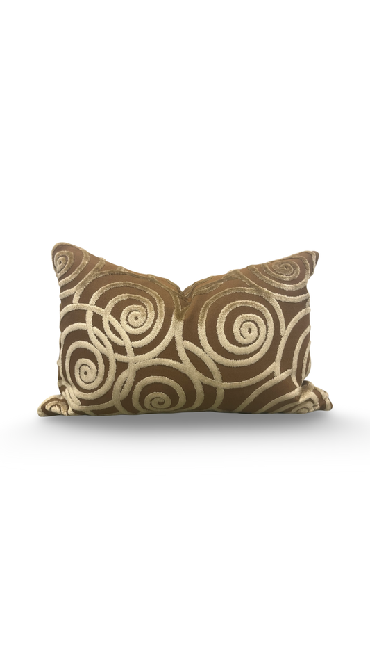 Luxury Pillow Swing Velvet Bronze 12x18" Knife Edge Decorative Lumbar Pillow