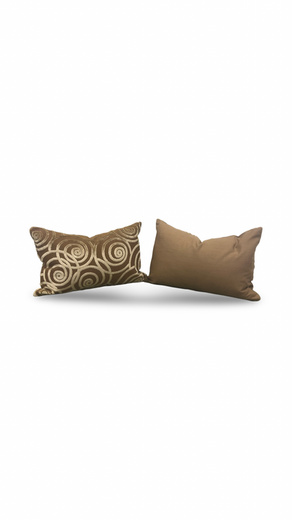 Luxury Pillow Swing Velvet Bronze 12x18" Knife Edge Decorative Lumbar Pillow