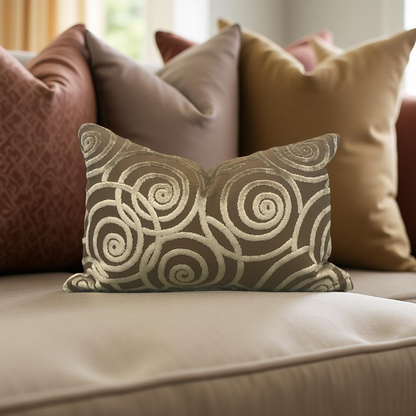 Luxury Pillow Swing Velvet Bronze 12x18" Knife Edge Decorative Lumbar Pillow