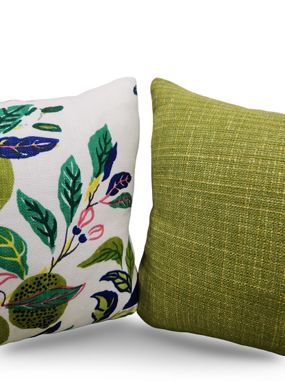 Schumacher Lumbar Pillow Citrus Garden Lime 12x18" Knife Edge Cover