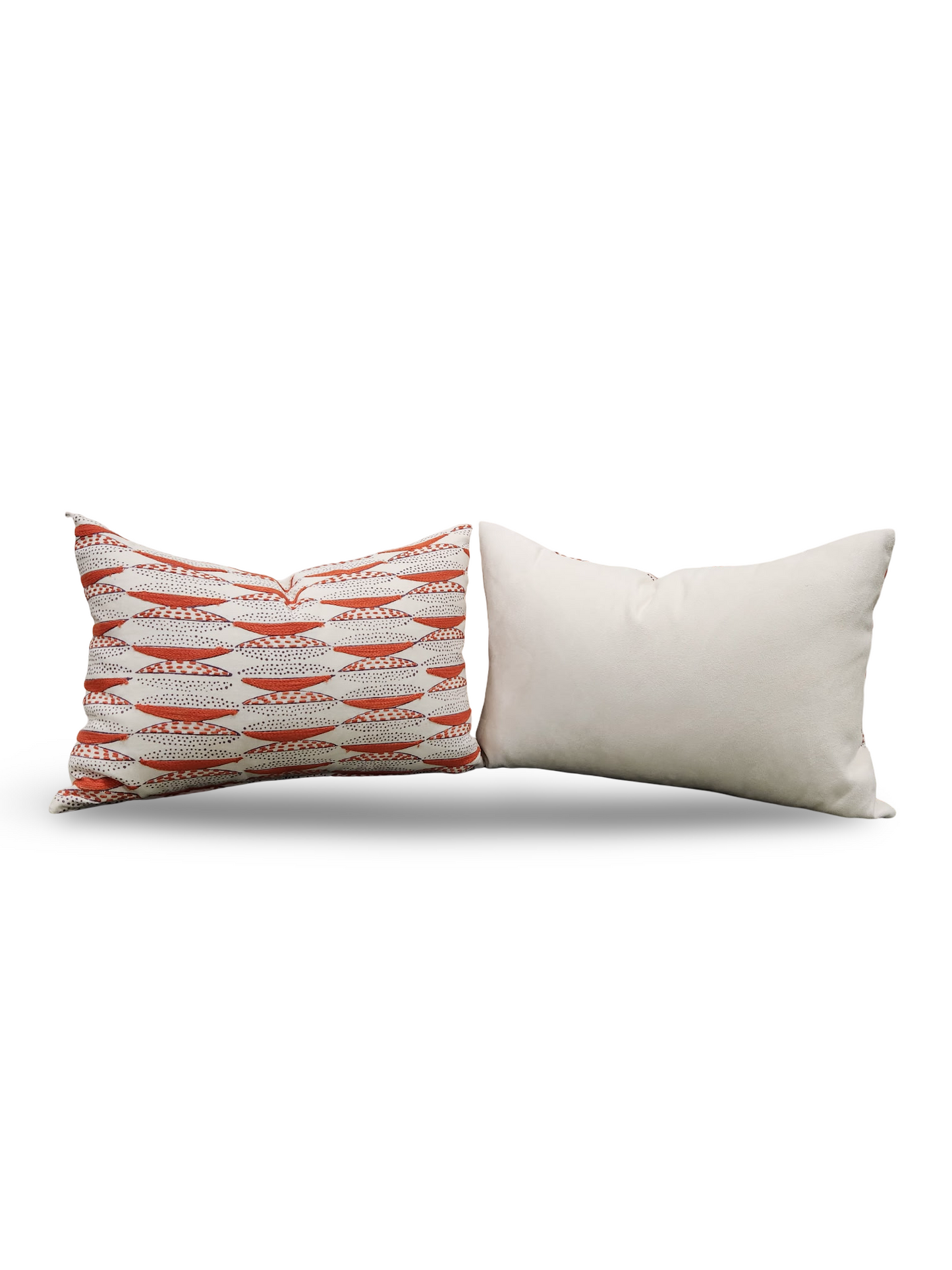 Seemakrish Lumbar Pillow Worli Desar Orange 12x18" Knife Edge Cover