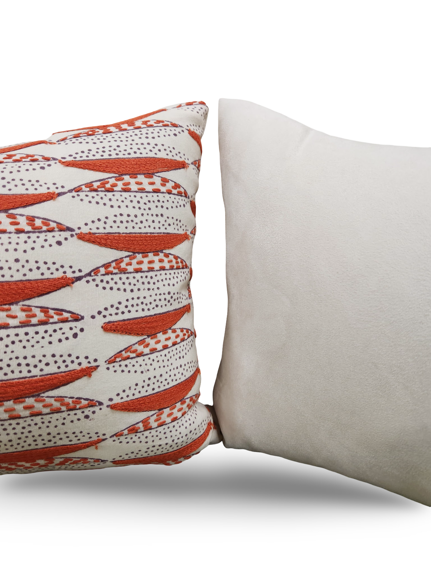 Seemakrish Lumbar Pillow Worli Desar Orange 12x18" Knife Edge Cover