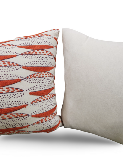 Seemakrish Lumbar Pillow Worli Desar Orange 12x18" Knife Edge Cover