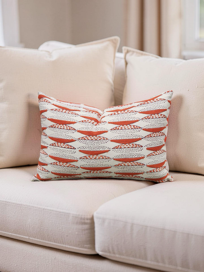 Seemakrish Lumbar Pillow Worli Desar Orange 12x18" Knife Edge Cover