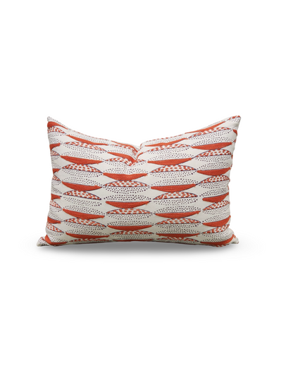 Seemakrish Lumbar Pillow Worli Desar Orange 12x18" Knife Edge Cover