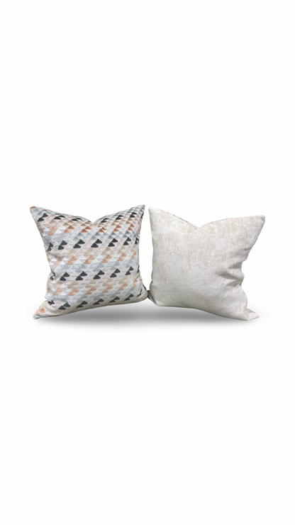 Designer Fabric Vidi Sky Slate Taupe 22x22" Knife Edge Decorative Throw Pillow