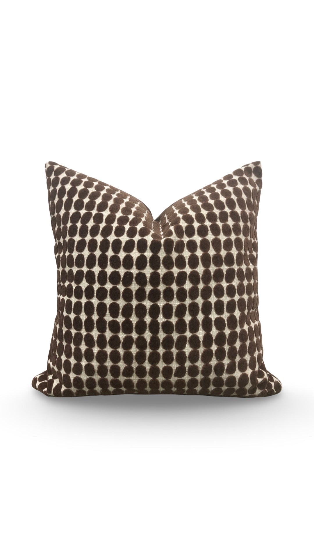 Decorative Pillow Loopy Spot Chocolate 20x20" Knife Edge Cover