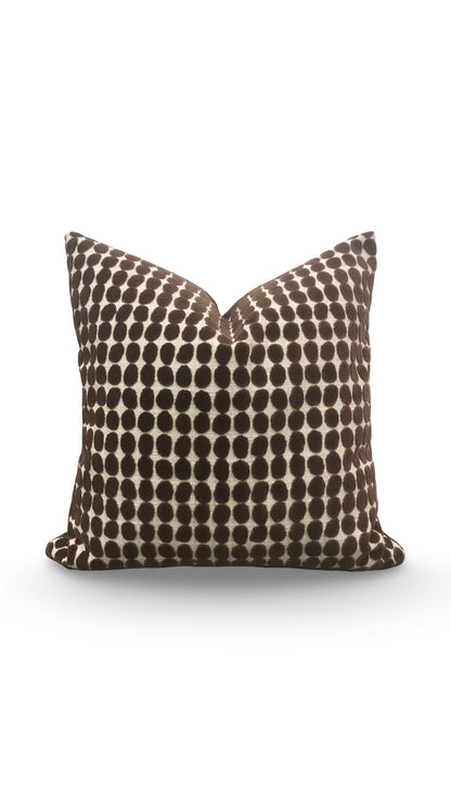 Decorative Pillow Loopy Spot Chocolate 20x20" Knife Edge Cover