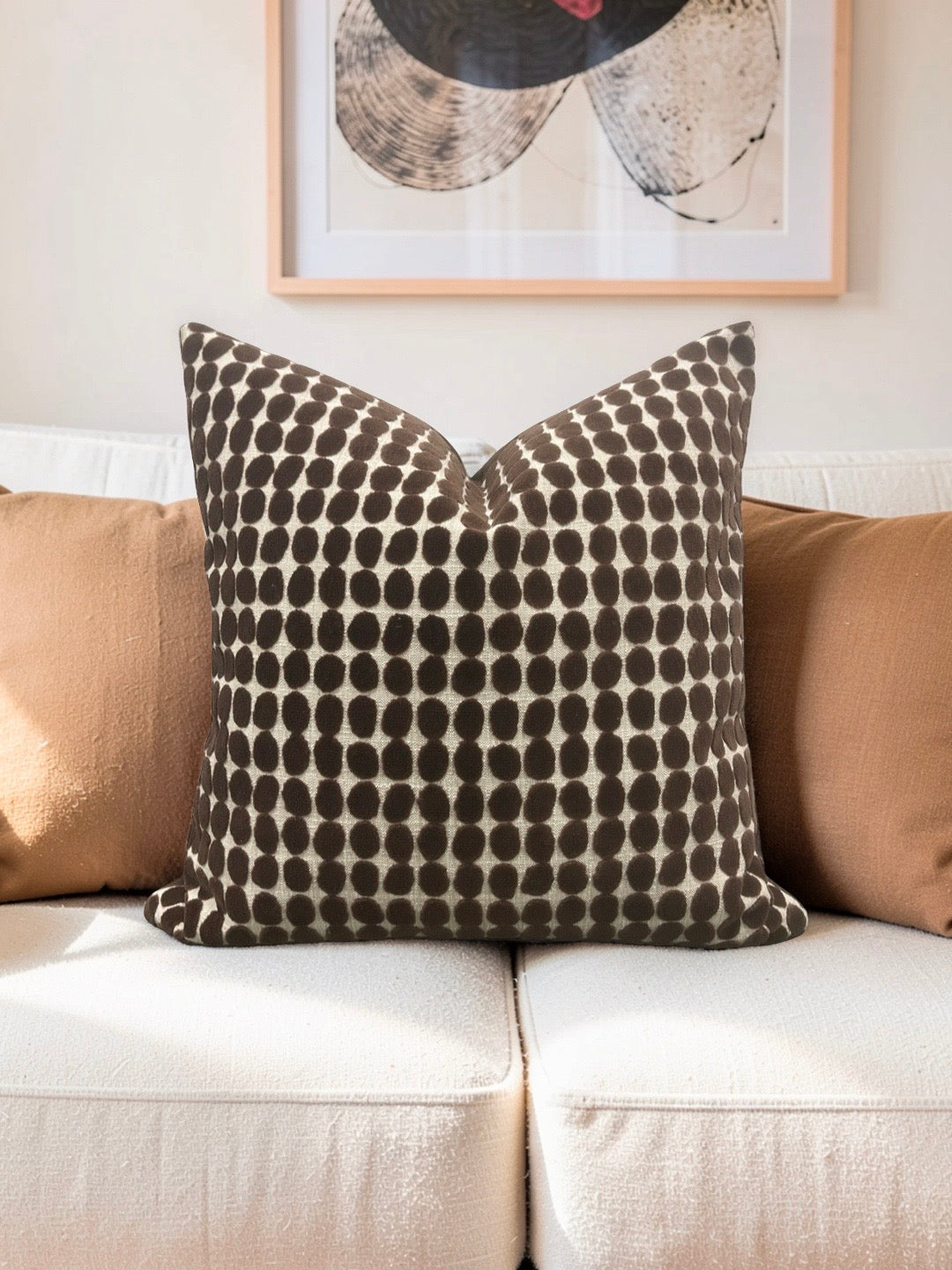 Decorative Pillow Loopy Spot Chocolate 20x20" Knife Edge Cover