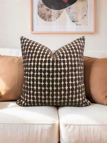 Decorative Pillow Loopy Spot Chocolate 20x20" Knife Edge Cover