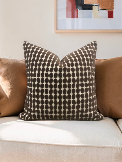 Decorative Pillow Loopy Spot Chocolate 20x20" Knife Edge Cover