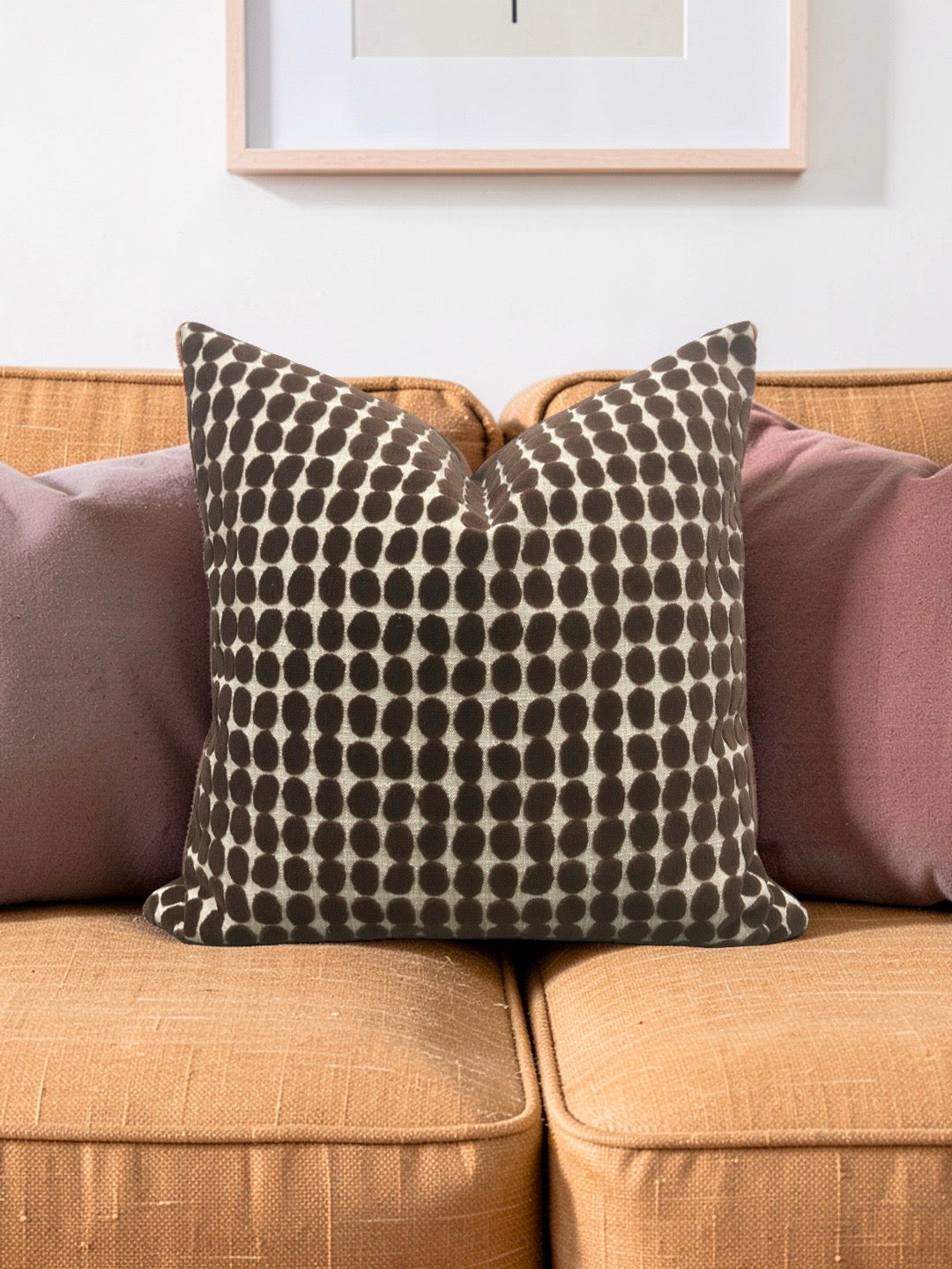 Decorative Pillow Loopy Spot Chocolate 20x20" Knife Edge Cover