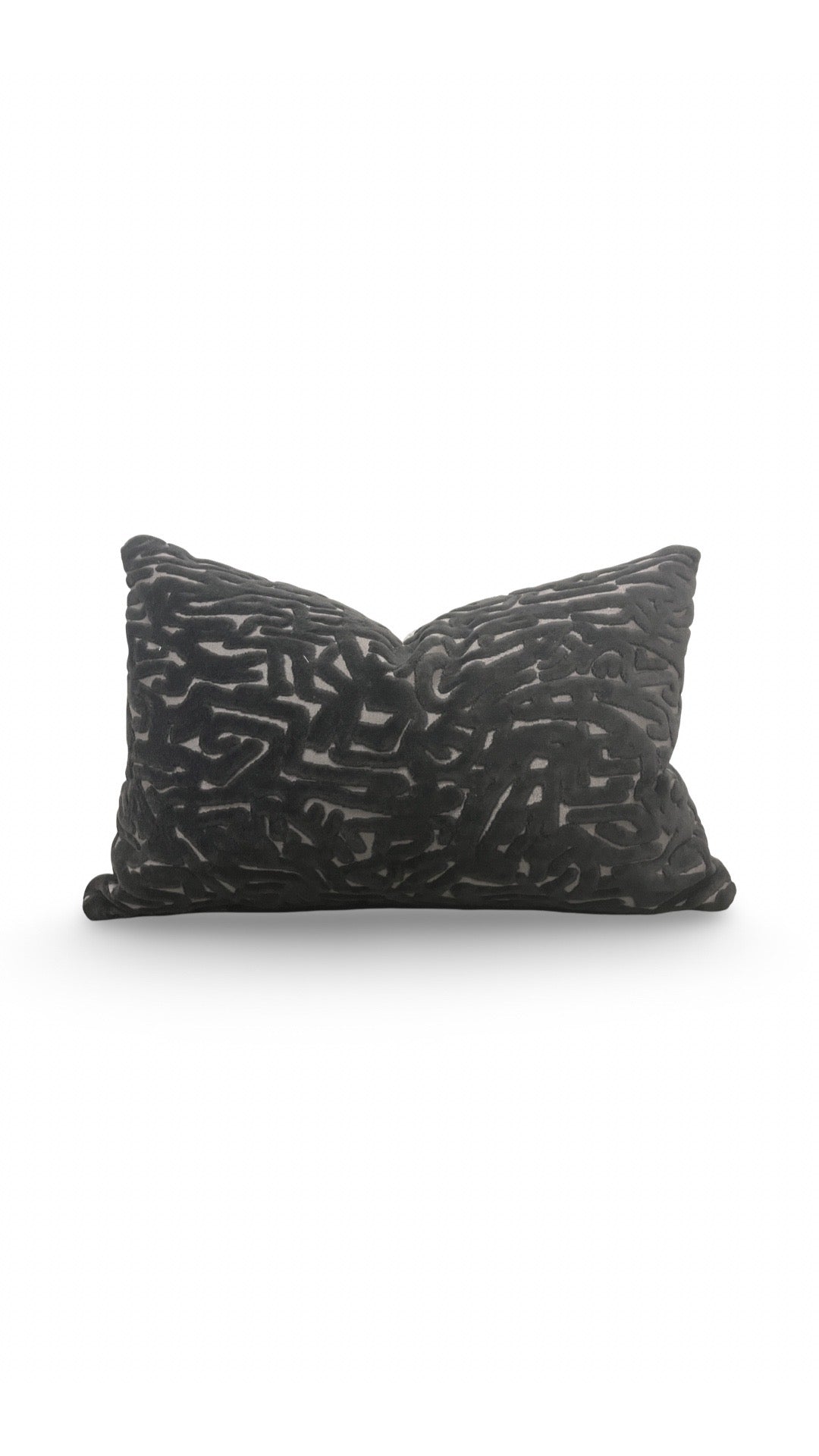 Harlequin Lumbar Pillow Lyrical  Black Earth 12x18" Knife Edge Cover