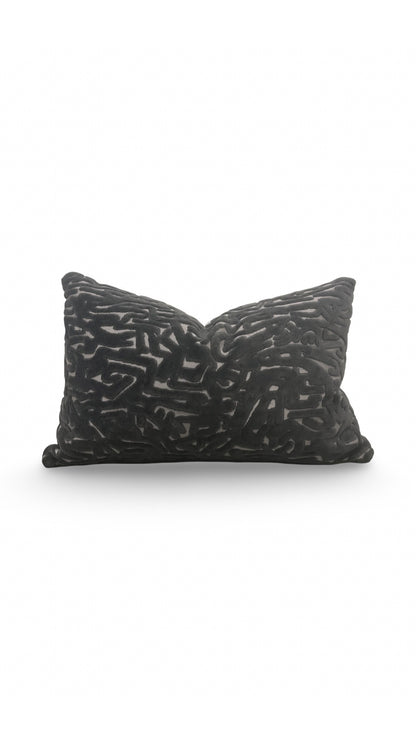 Harlequin Lumbar Pillow Lyrical  Black Earth 12x18" Knife Edge Cover