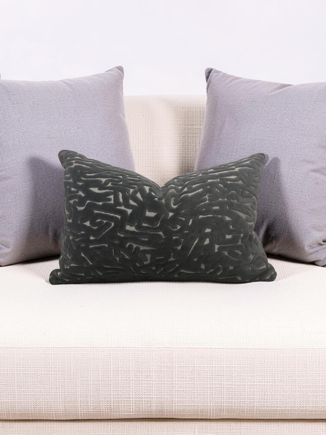 Harlequin Lumbar Pillow Lyrical  Black Earth 12x18" Knife Edge Cover