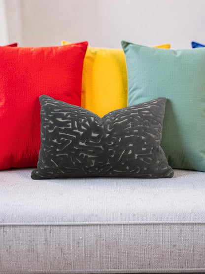 Harlequin Lumbar Pillow Lyrical  Black Earth 12x18" Knife Edge Cover