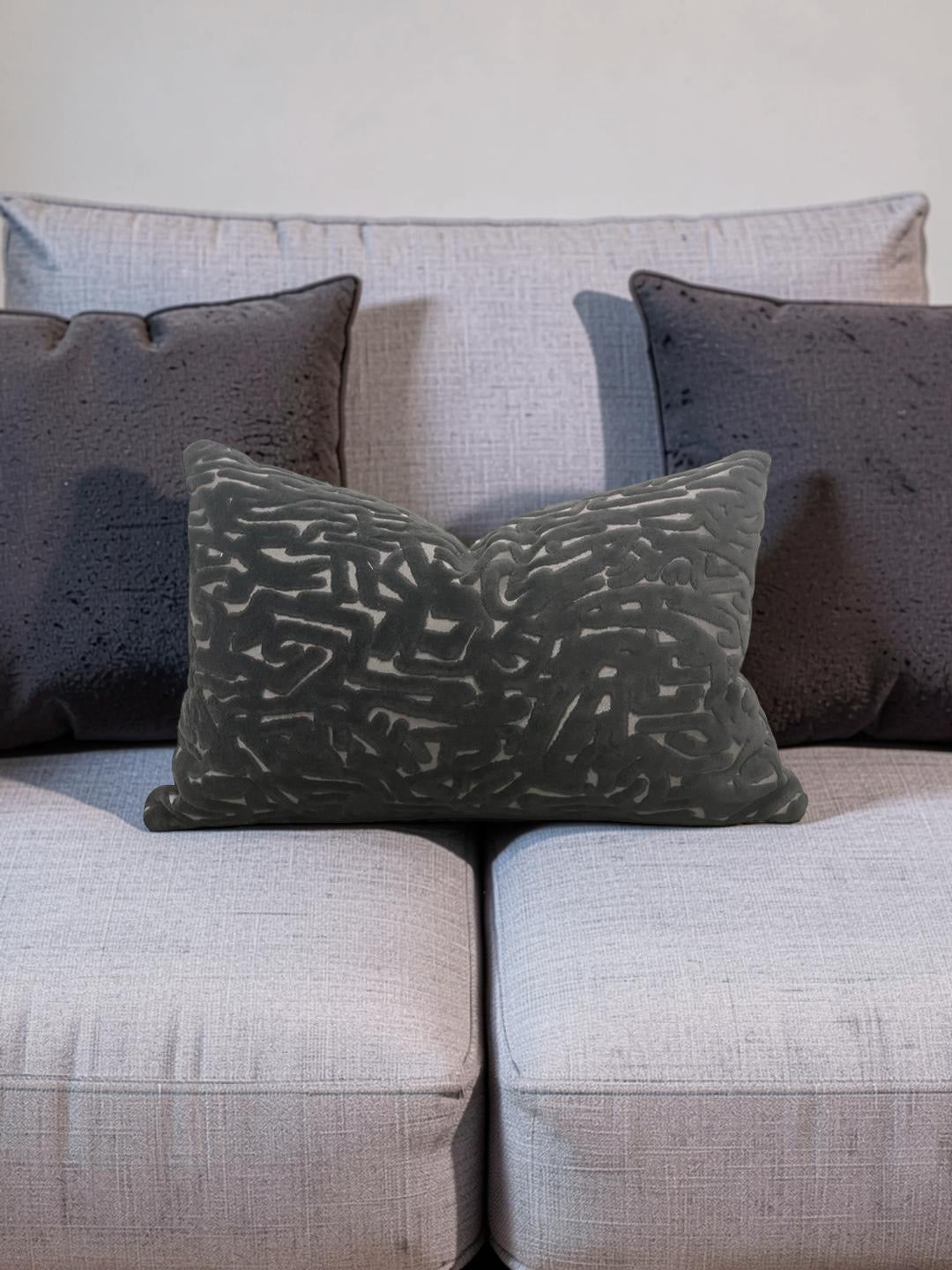 Harlequin Lumbar Pillow Lyrical  Black Earth 12x18" Knife Edge Cover