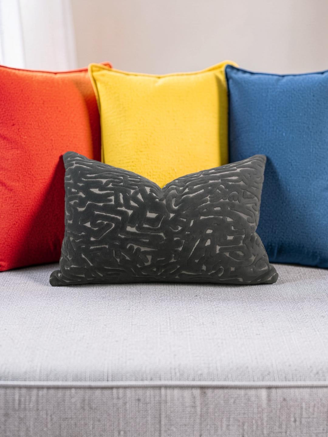 Harlequin Lumbar Pillow Lyrical  Black Earth 12x18" Knife Edge Cover