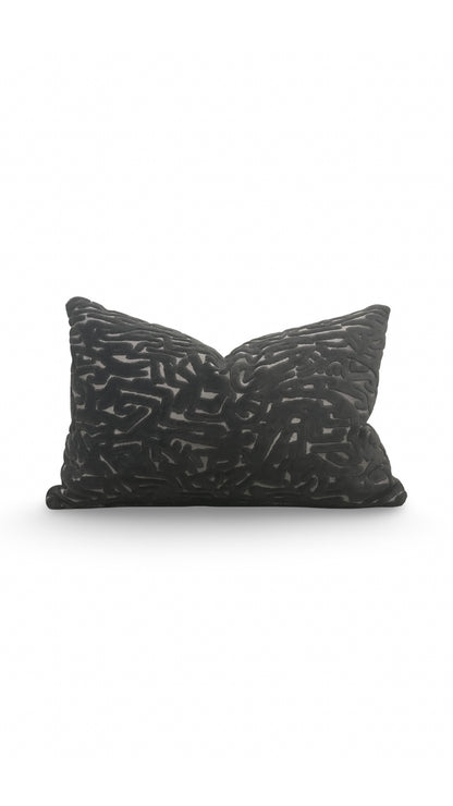 Harlequin Lumbar Pillow Lyrical  Black Earth 12x18" Knife Edge Cover