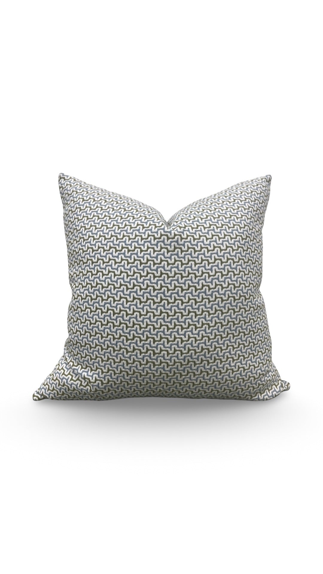 Decorative Pillow Sashiko Sky Olive 22x22" Knife Edge Cover