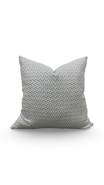 Decorative Pillow Sashiko Sky Olive 22x22" Knife Edge Cover