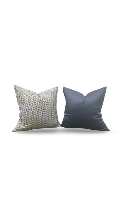 Decorative Pillow Sashiko Sky Olive 22x22" Knife Edge Cover