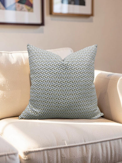 Decorative Pillow Sashiko Sky Olive 22x22" Knife Edge Cover