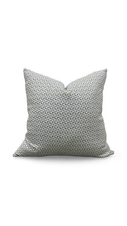 Decorative Pillow Sashiko Sky Olive 22x22" Knife Edge Cover
