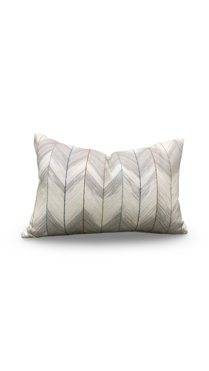 Lumbar Pillow Suisai Taupe Paprika 12x18" Knife Edge Cover