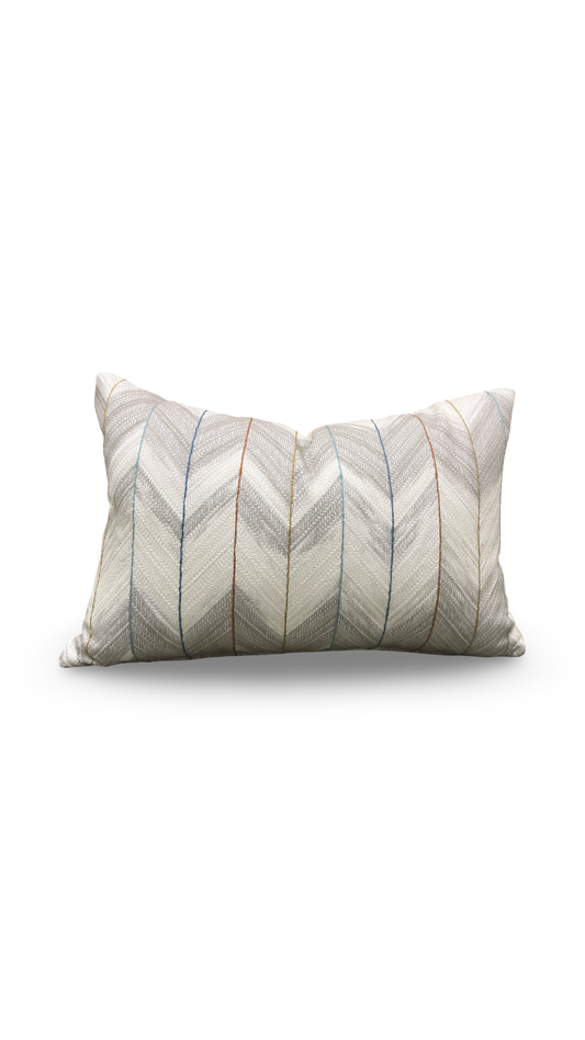 Lumbar Pillow Suisai Taupe Paprika 12x18" Knife Edge Cover