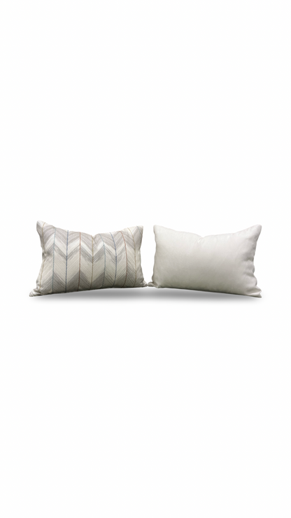 Lumbar Pillow Suisai Taupe Paprika 12x18" Knife Edge Cover
