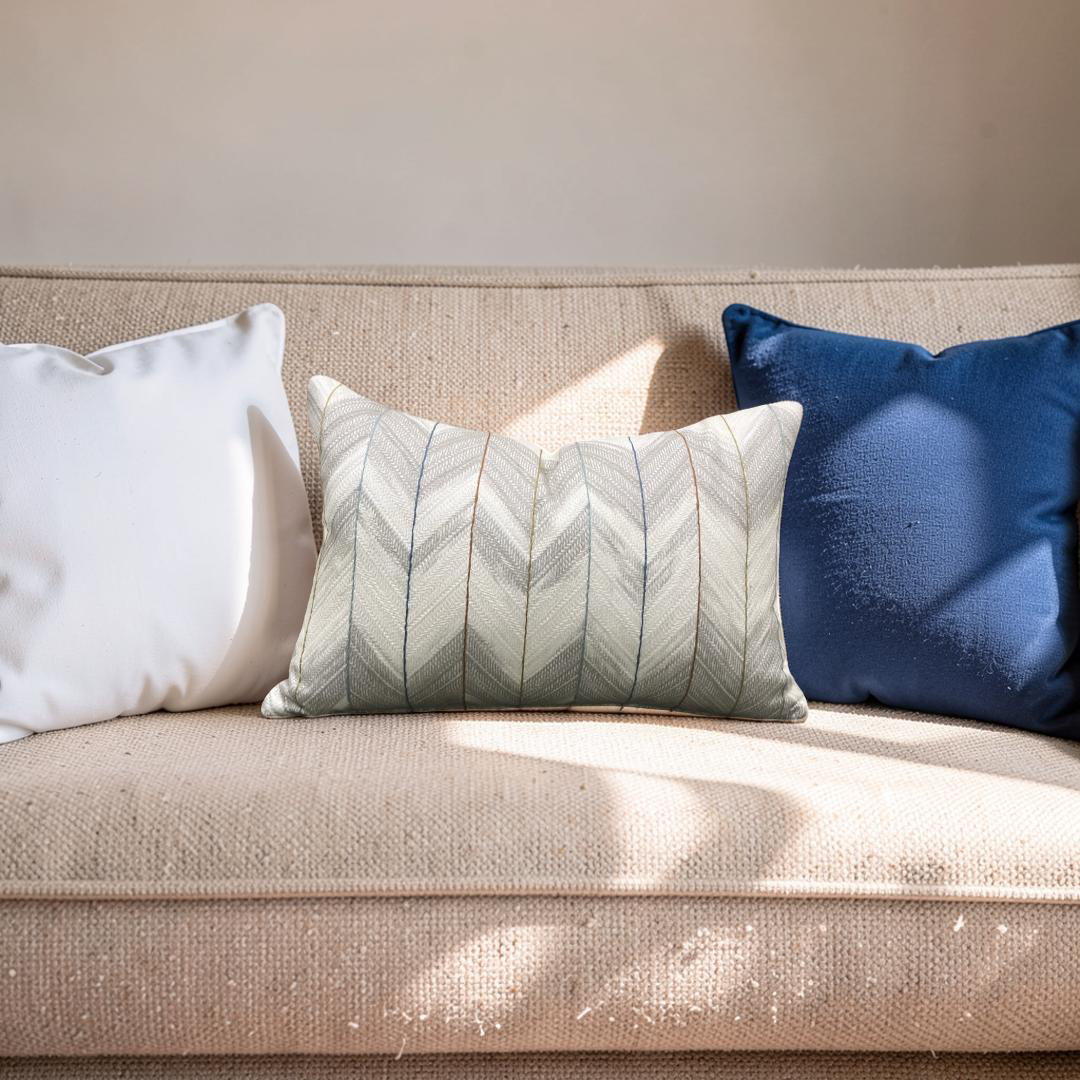 Lumbar Pillow Suisai Taupe Paprika 12x18" Knife Edge Cover