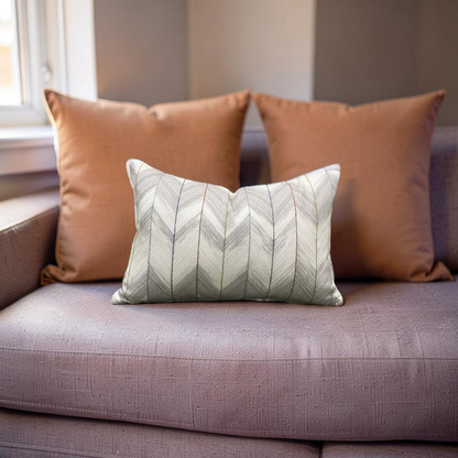 Lumbar Pillow Suisai Taupe Paprika 12x18" Knife Edge Cover
