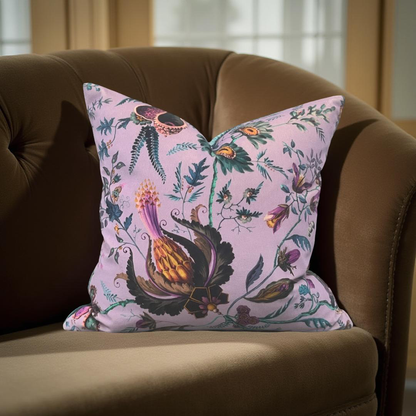 Wonderland Floral Amethyst Lapis 18x18" Knife Edge Decorative Throw Pillow