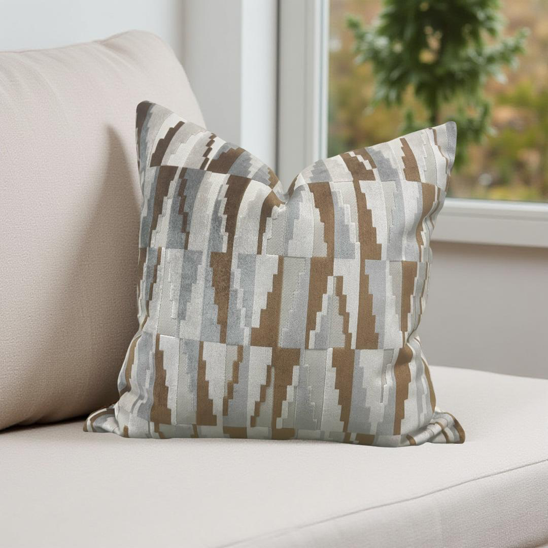 Acute Tobacco Slate 20x20" Knife Edge Decorative Throw Pillow