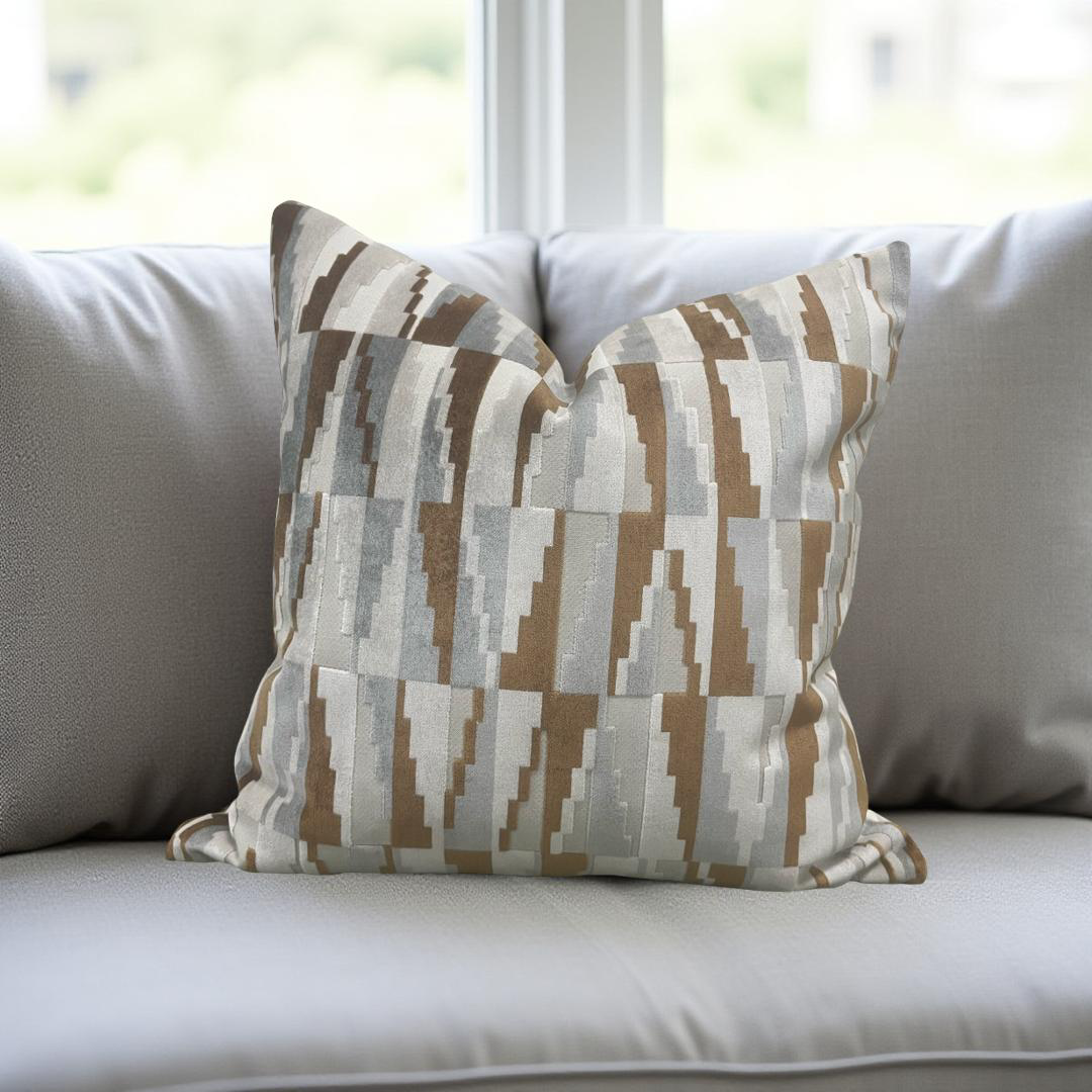 Acute Tobacco Slate 20x20" Knife Edge Decorative Throw Pillow
