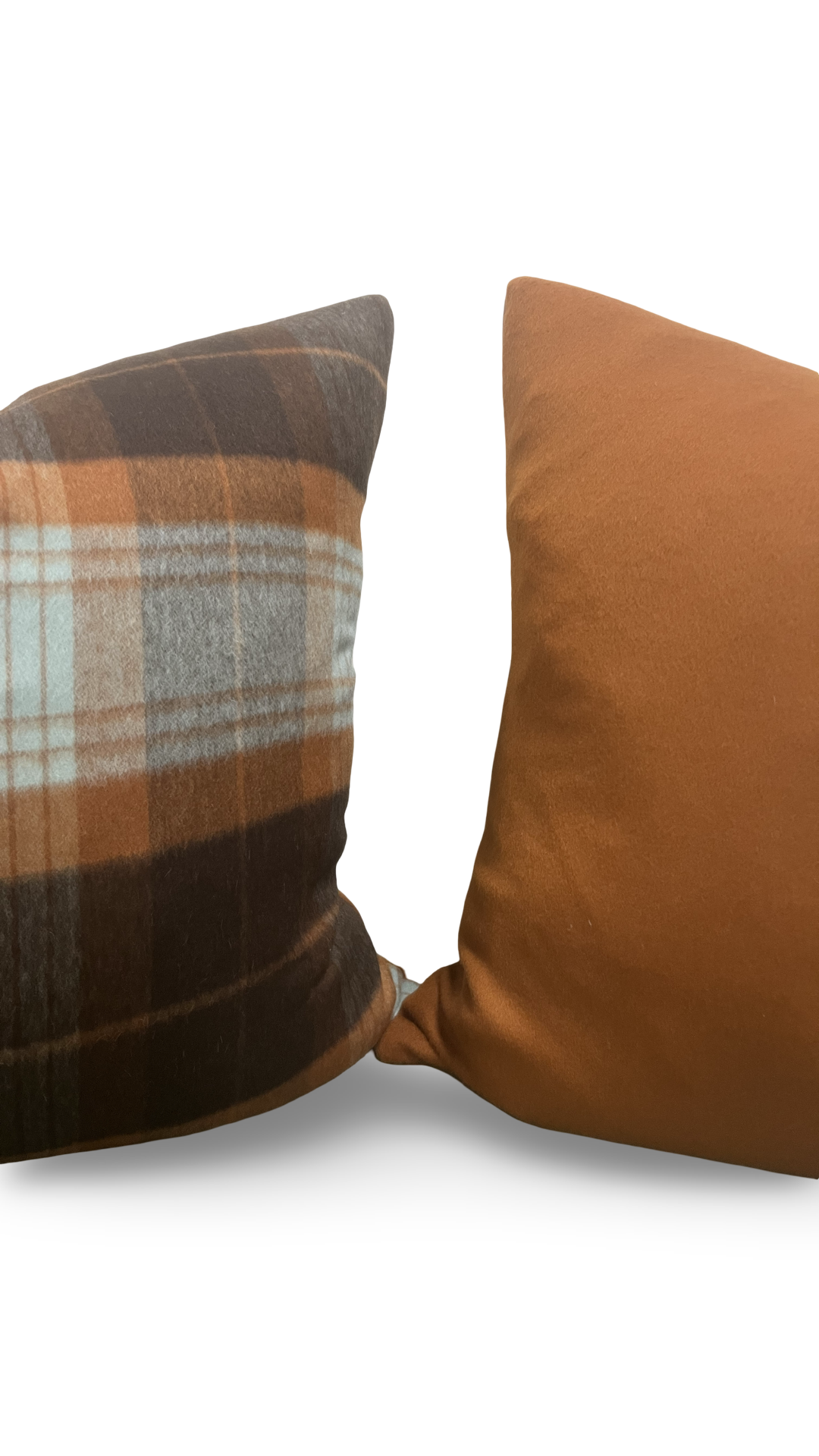 Sandra Jordan Decorative Pillow Prima Alpaca Plaid Caribbean Burn Orange 20x20" Knife Edge Cover