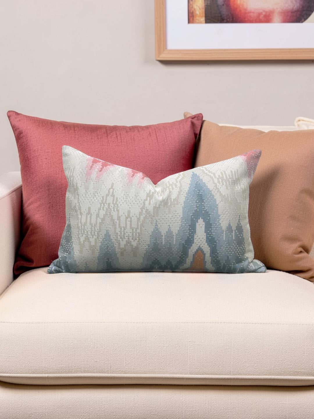 Scalamandre Lumbar Pillow Bargello Bloom 12x18" Knife Edge Cover