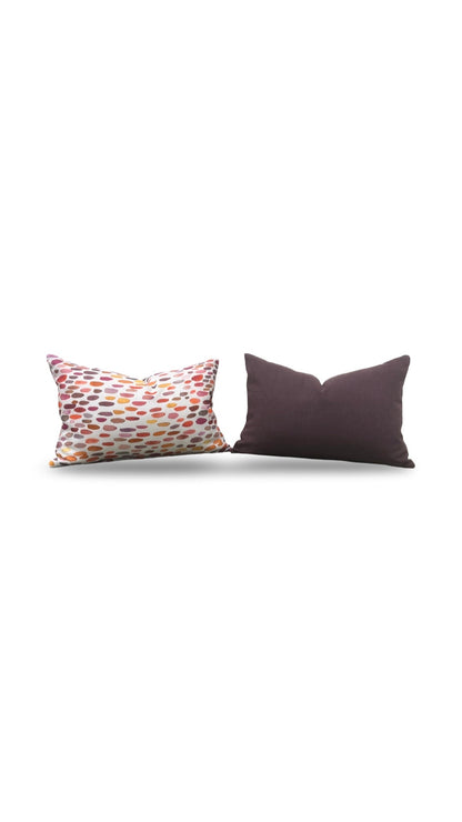 Jamboree Print Lumbar Pillow Wild Berry 12x18" Knife Edge Cover