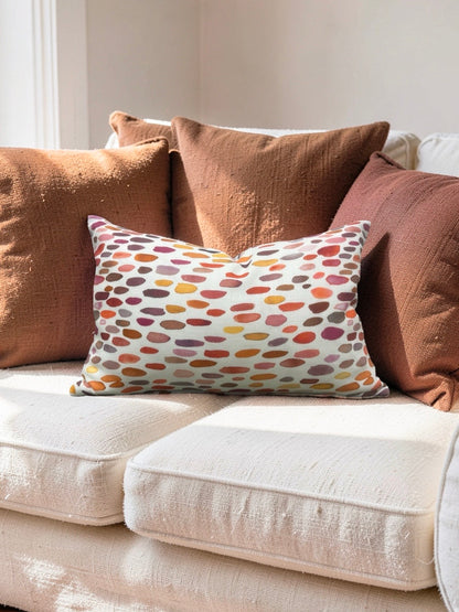 Jamboree Print Lumbar Pillow Wild Berry 12x18" Knife Edge Cover