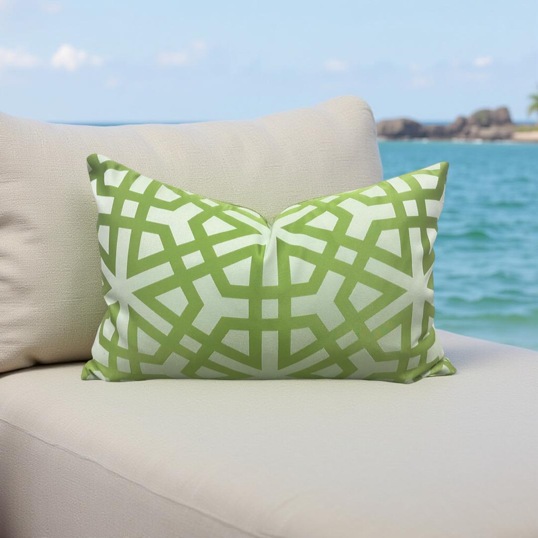 Lisbon Weave Palm 12X18" Knife Edge Decorative Lumbar Pillow