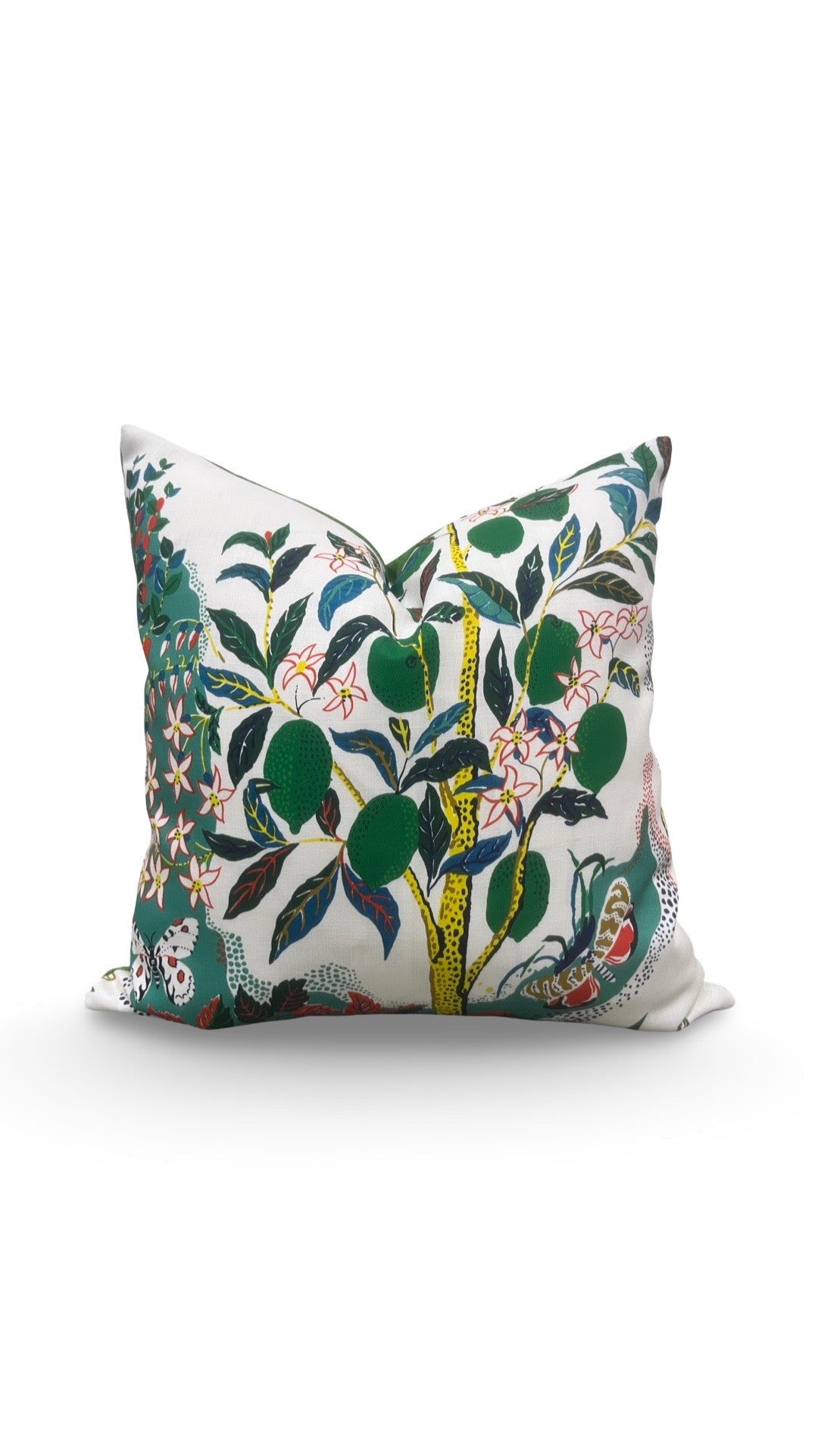 Schumacher Decorative Pillow Citrus Garden 20x20" Knife Edge Cover
