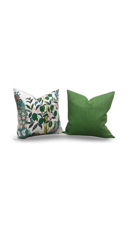 Schumacher Decorative Pillow Citrus Garden 20x20" Knife Edge Cover